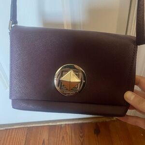 KATE SPADE SALLY NEWBURY LANE SAFFIANO LEATHER CROSSBODY BAG BURGUNDY